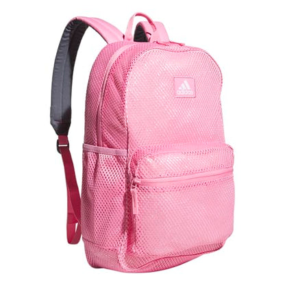 adidas Hermosa Mesh See-Through Backpack – Festival Concert Stadium Beach Bag, 29L, Bliss Pink/2, OSFA - color: Bliss Pink/2