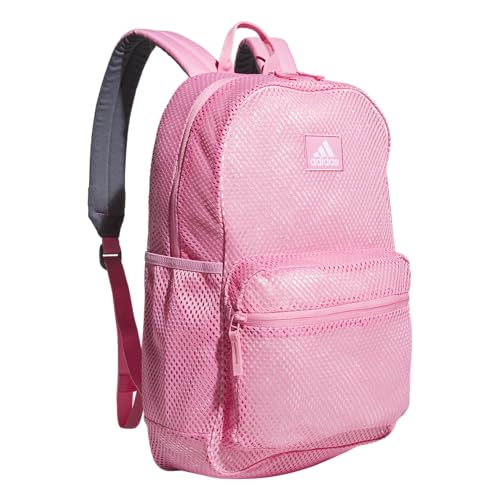 adidas Hermosa Mesh See-Through Backpack – Festival Concert Stadium Beach Bag, 29L, Bliss Pink/2, OSFA - color: Bliss Pink/2