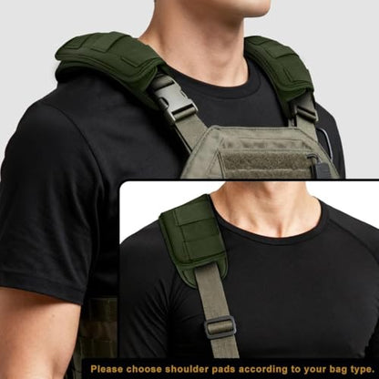 ZINMARK Tactical Shoulder Pad with Ultra-Thick Cushion for Vest Shoulder Straps and Backpacks, Comfort and Breathable,Army Green - color: Army Green