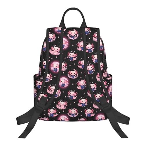 Compact Urban Commute Backpack Cute Axolotl Cherry Flower Blossom, Slim Fit Laptop Daypack for Office Business Casual Daily Wear Men Women - color: Picture (1183)