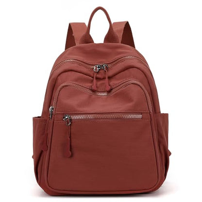 Tanweibago Mini Nylon Women Backpacks,11L Small Ladies backpacks Casual Lightweight Women Shopping Travel Daypack (Y2-Brick Red) - color: Y2-brick Red