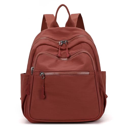 Tanweibago Mini Nylon Women Backpacks,11L Small Ladies backpacks Casual Lightweight Women Shopping Travel Daypack (Y2-Brick Red) - color: Y2-brick Red
