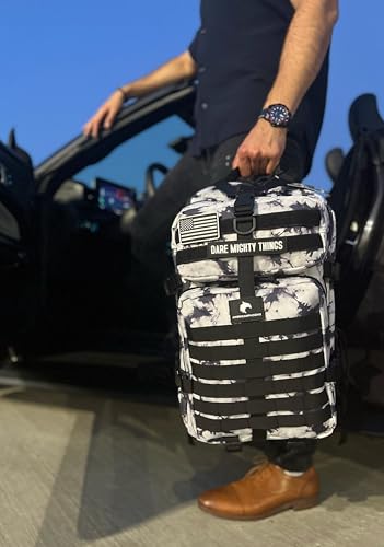 AMERICANPHOENIX 45L Elite Tactical Backpack | 3X Stronger Work & Military Backpack | Water Resistant and Heavy Duty | 3 Day MOLLE Bug Out Bag (Black Ice) - color: Black Ice
