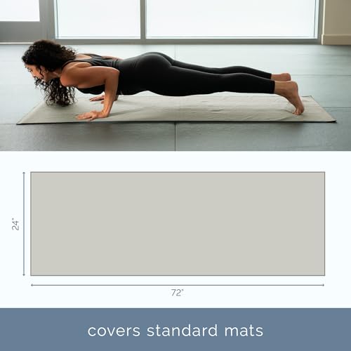 S&T INC. Yoga Mat Towel with Non-Slip Grip, Enhanced Silicone Grip, Soft and Absorbent for Gym, Pilates, and Hot Yoga Mat, 1 Pack, 24 inches x 72 inches, 340GSM, Grey - color: Grey