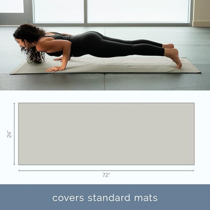 S&T INC. Aura Yoga Mat Towel with Non-Slip Grip, Enhanced Silicone Grip, Soft and Absorbent for Gym, Pilates, and Hot Yoga Mat, 2 Pack, 24 inches x 72 inches, 340GSM, Grey - color: Grey 2-pack