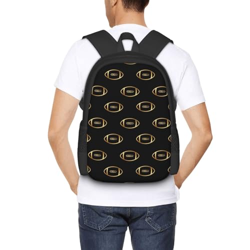 Sturdy Polyester Shoulder Pack American Football Gold, Anti Theft Spacious Camping Rucksack Casual Daily Bag for Men Women Fitness Outdoor Activity - color: Design (549)