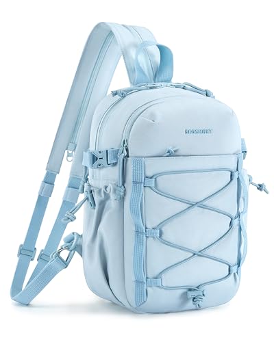 BAGSMART Small Crossbody Sling Bag, Crossbody Daypack, Chest Shoulder Bag Hiking Small Backpack for Casual Travel Sport - color: Baby Blue