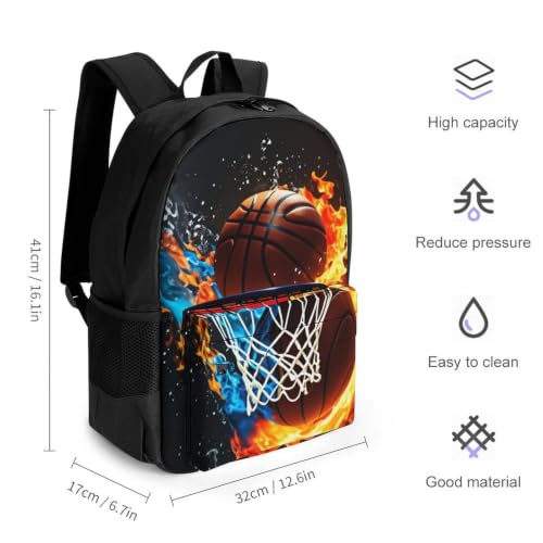 Throw Basketball Backpack, Durable Polyester Daypack with Laptop Compartment, Reinforced Bottom, Adjustable Shoulder Straps And Multi Pockets for Travel And Daily Use - color: Throw Basketball