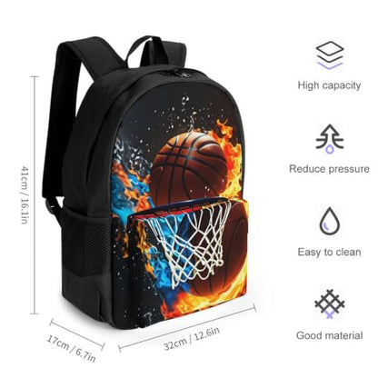 Throw Basketball Backpack, Durable Polyester Daypack with Laptop Compartment, Reinforced Bottom, Adjustable Shoulder Straps And Multi Pockets for Travel And Daily Use - color: Throw Basketball
