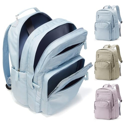 Casual Laptop Backpack for Women Work Travel Daypack Bags, Lightweight Waterproof Backpacks with 2 Large Main Compartments, Anti Theft Slim Sturdy Back Pack, 15” Laptop Sleeve, Blue - color: A1-blue