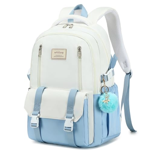 Caoroky knight Travel Laptop Backpack for Women Girls Elementary High School Bag College Backpacks Waterproof Daypack Large Bookbags Purse for Teens Students Computer Bags 15.6 Inch-Blue - color: Blue