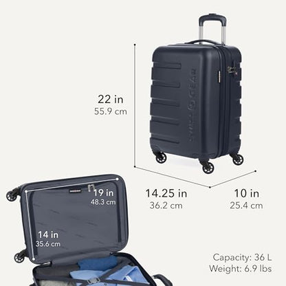 SwissGear 7366 Signature Hardside Expandable Luggage with Spinner Wheels, TSA Lock, Cup-Holder, Navy, Carry-On 19-Inch - color: Navy, size: Carry-On 19-Inch