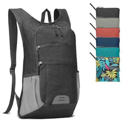 20L Lightweight Hiking Daypack, Foldable Travel Packable Backpack for Men Women for Cycling Camping Outdoor (Black) - color: Black