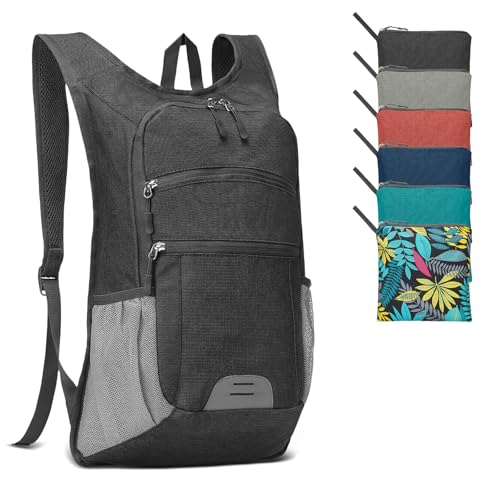 20L Lightweight Hiking Daypack, Foldable Travel Packable Backpack for Men Women for Cycling Camping Outdoor (Black) - color: Black