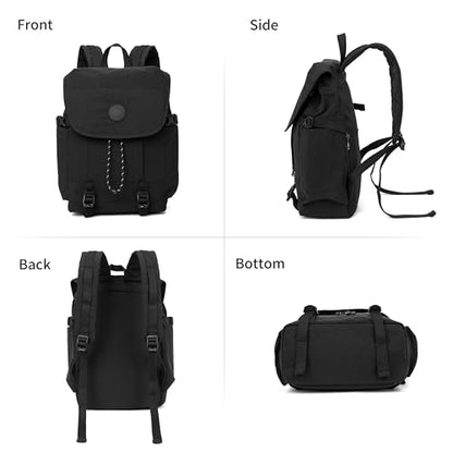 HUARIPOLY Outdoor Backpack Lightweight Waterproof Leisure Day Bag Multi functional Travel Bag Pulling Rope Bag ﻿ - color: Black