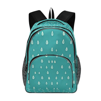 Water-Resistant Travel Raindrops Pattern Backpack - Lightweight Laptop Daypack, 15.6" Laptop Compartment, Durable Commuter Bag for Work & Outdoor#103