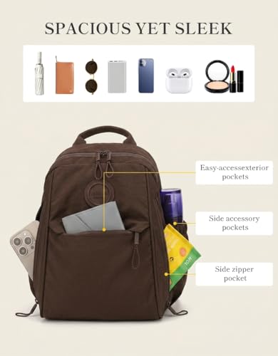 Mini Backpack for Women Nylon Small Backpack Purse Crossbody Sling Bag Convertible Backpack Casual Shopping Daypack (Reddish Brown) - color: Reddish Brown