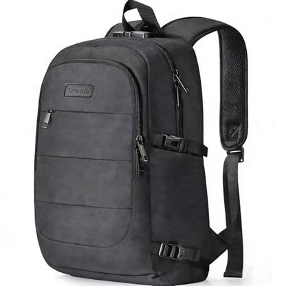 Tzowla Travel Laptop Backpack Water Resistant Anti-Theft Bag with Lock - color: A-black, size: Standard 15.6 inch