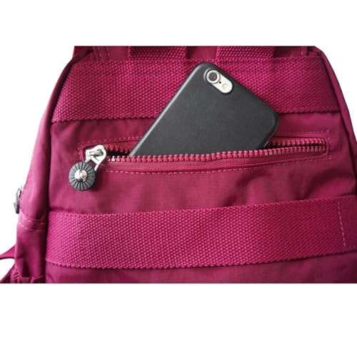 Fadsace Women's Casual Backpack, Lightweight Nylon Daypack, Travel Mini Shoulder Bag (Roseo) - color: Roseo