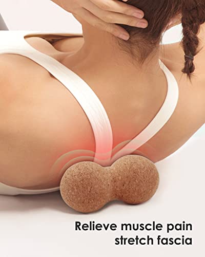 KITWILD Cork Peanut Massage Ball, Peanut Double Lacrosse Massage Ball for Deep Tissue Muscle Massage, Myofascial Release, Muscle Knots, and Yoga Therapy - style: 1 Pack, Peanut ball