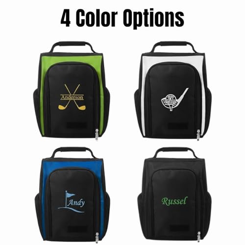 Personalized Golf Shoe Bag for Men and Women – Custom Monogram, 4 Color Options, Golf Accessory Bag and Gift for Golf Lovers and Valentines