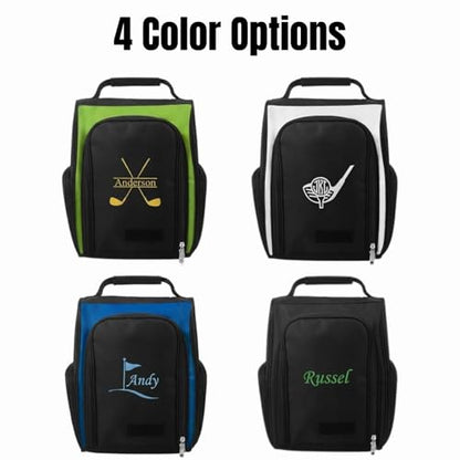 Personalized Golf Shoe Bag for Men and Women – Custom Monogram, 4 Color Options, Golf Accessory Bag and Gift for Golf Lovers and Valentines