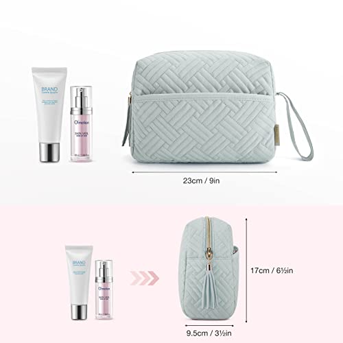 BAGSMART Makeup Bag, Cosmetic Bag for Purse,Travel Make Up Pouch,Water-resistant Toiletry Bag Elegant Roomy, Makeup Accessories Organizer, Light Blue - color: Ⅳ-Light Blue