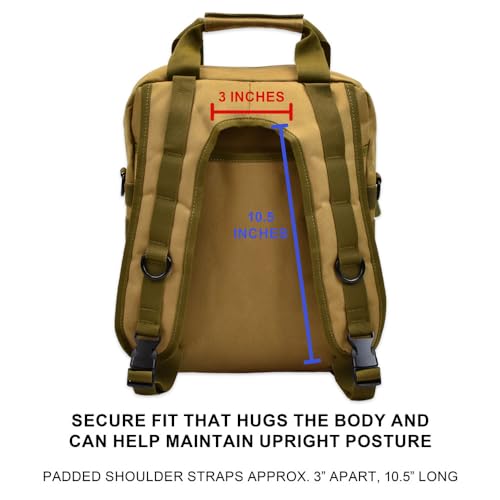 TORCH MOLLE Urban Commuter Backpack Laptop Bag Rucksack for Hiking Cycling Crossfit Light Rucking EDC Gear V2 (Desert) - color: Desert
