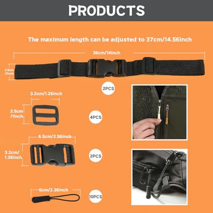 Backpack Chest Strap 2pcs Heavy Duty Adjustable Backpack Sternum Strap Chest Belt with