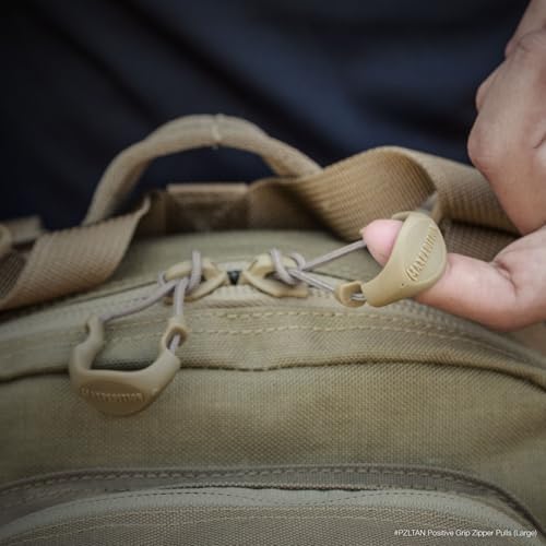 MAXPEDITION Positive Grip Zipper Pulls (Large, Tan) Pack of 6, Zipper Pull Replacement for Tactical Backpack, EDC Pouch, Bug Out Bag & Luggage, Sling Pull Tab, PZLTAN - color: Tan, size: Large