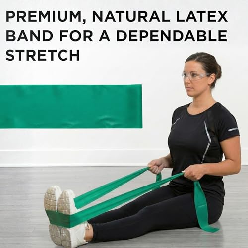 THERABAND Resistance Band, Green, Heavy, 50-Yard Roll, Latex, Elastic Band for Exercise, Physical Therapy, Yoga, Pilates, Stretching, Home Workouts, Cut-to-Length, Color-Coded Levels - color: Green | Heavy