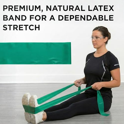 THERABAND Resistance Band, Green, Heavy, 50-Yard Roll, Latex, Elastic Band for Exercise, Physical Therapy, Yoga, Pilates, Stretching, Home Workouts, Cut-to-Length, Color-Coded Levels - color: Green | Heavy