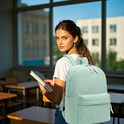LEDAOU School Backpack for Teen Girls Elementary Middle School Bookbag Kids Backpacks Women Laptop Backpack Travel Daypack - color: Light Green