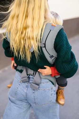 Beco Toddler Carrier with Extra Wide Seat, 100% Cotton - Front-Carry & Backpack Style - Lightweight & Ergonomic Sling Carrier for Children (24-48 Months) - Grey - color: Grey