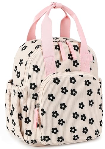 Bluboon Toddler Backpack for Girls Boys 2-4 Cute 12" Preschool Kindergarten Backpacks Kids Daycare Bags School Travel (Black Flower-Beige, Age 2-4 (12" H not Fit A4 Folder)) - color: Black Flower-beige, size: Age 2-4 (12" H not Fit A4 Folder)