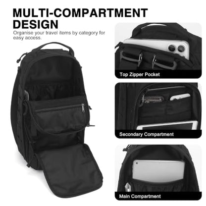 Mardingtop Small Tactical Backpack,Molle Military Rucksack Daypack for Hiking Traveling,15L Sling bag，Crossbody Bag for men - color: Black-15l