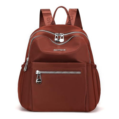 Backpack Purse for Women Ladies Nylon Bag Casual Daypack Travel Shopping Pack (D Style Wine Red) - color: D Style Wine Red