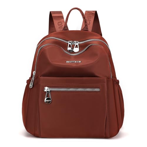 Backpack Purse for Women Ladies Nylon Bag Casual Daypack Travel Shopping Pack (D Style Wine Red) - color: D Style Wine Red
