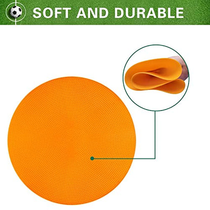 Poly Spot Markers 4inch/9 inch Non-Slip Rubber Agility Markers Flat Field Cones Floor Dots for Football, Soccer, Basketball Training Markers, School Activities, Exercise Drills, Social Distancing - style: 9inch 12Pcs(Orange)