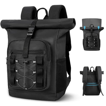 ISEYOU Rolltop Cooler Backpack, 36 Cans Insulated Backpack for Men & Women, Keeps Cold for Up to 20 Hours, Waterproof & Leak Proof Cooler Bag for Picnic, BBQ Camping, Lunch, Beach, Hiking