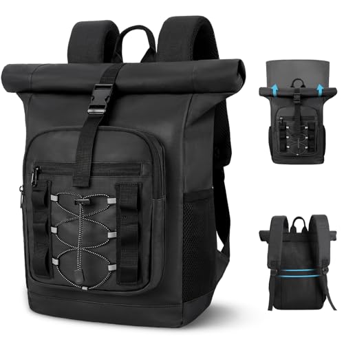 ISEYOU Rolltop Cooler Backpack, 36 Cans Insulated Backpack for Men & Women, Keeps Cold for Up to 20 Hours, Waterproof & Leak Proof Cooler Bag for Picnic, BBQ Camping, Lunch, Beach, Hiking