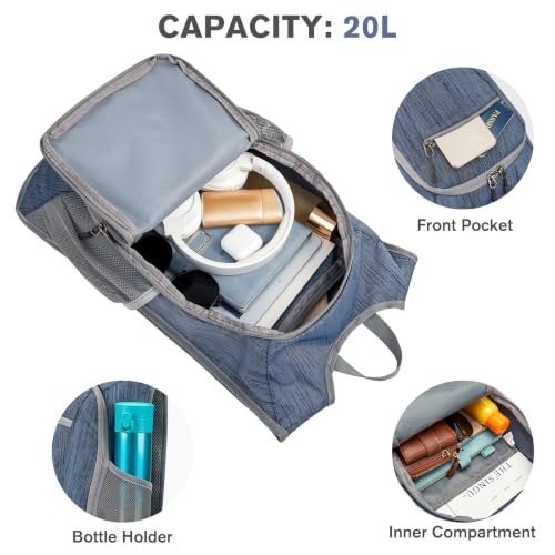 G4Free 10L/15L Hiking Backpack Lightweight Packable Hiking Daypack Small Travel Outdoor Foldable Shoulder Bag - color: Dark Blue, size: 20L