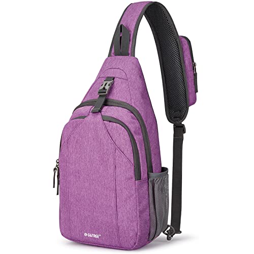 G4Free Sling Bag for Men and Women, RFID Blocking Crossbody Bag, Lightweight Sling Backpack for Travel, Hiking, Walking and Daily Use - color: Light Purple