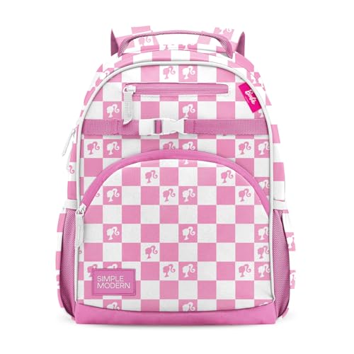 Simple Modern Large Mattel Barbie Kids Backpack for School Girls and Boys | Elementary Backpack for Teen | Fletcher Collection | Kids - 16" tall | Barbie Checkmate - color: Barbie: Checkmate, style: Kids Large