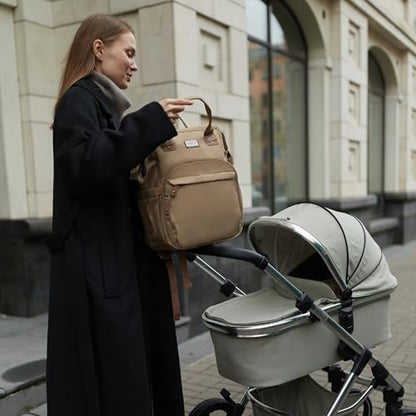 Diaper Bag Backpack, Multifunction Diaper Bag with Changing Station, Stylish Baby Bags, Large Unisex Diaper Backpack for Mom and Dad, Baby Registry Search, Portable Changing Pad – Coffee Brown - color: Coffee Brown
