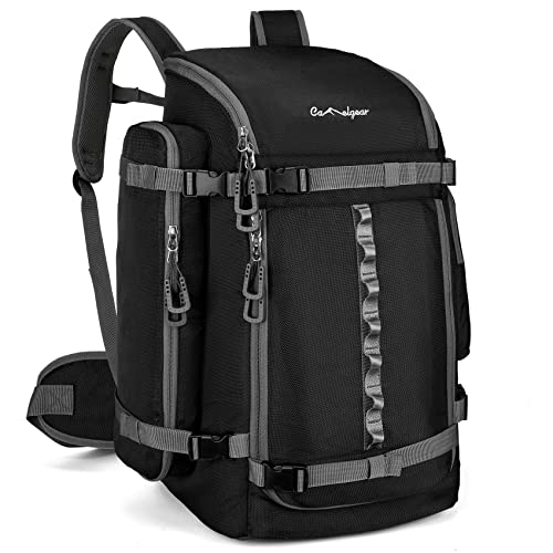 65L Ski Boot Bag,Large Duffle Travel Bag,1680D Nylon Waterproof Padded Ski Boot Bag Backpack For Women Men Kids - color: Black