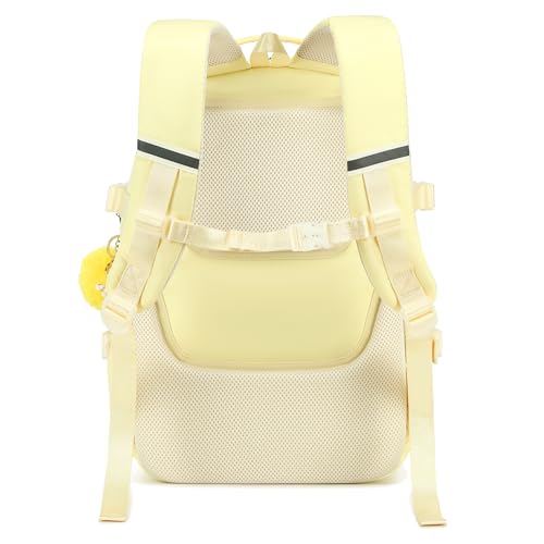 Backpack for Girls, 15.6 Inch Laptop School Bag Kids Kindergarten Elementary College Backpacks Large Bookbags for Teen Girl Women Students Casual Travel Daypacks (Yellow) - color: Yellow