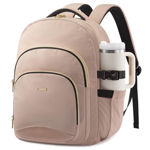 LOVEVOOK Laptop Backpack for Women, 15.6-Inch Work Backpack, Back to School Bookbag for College Student Teen Girls, Casual Personal Item Travel Bag Business Computer Daypack for Teacher Nurse, Gift - color: Nude, size: 15.6 Inch