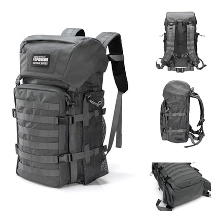 EXCELLENT ELITE SPANKER 40L Camping Hiking Backpack for Men and Women Tactical Military Backpack Large Rucksack Assault Pack Bag for Outdoor Camping, Hiking,Travel Backpacking(Grey - color: Grey