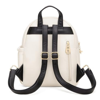 Montana West Mini Backpack Purse for Women Anti Theft Backpacks with Secured Zipper and Tassel - color: Mini Beige & Black